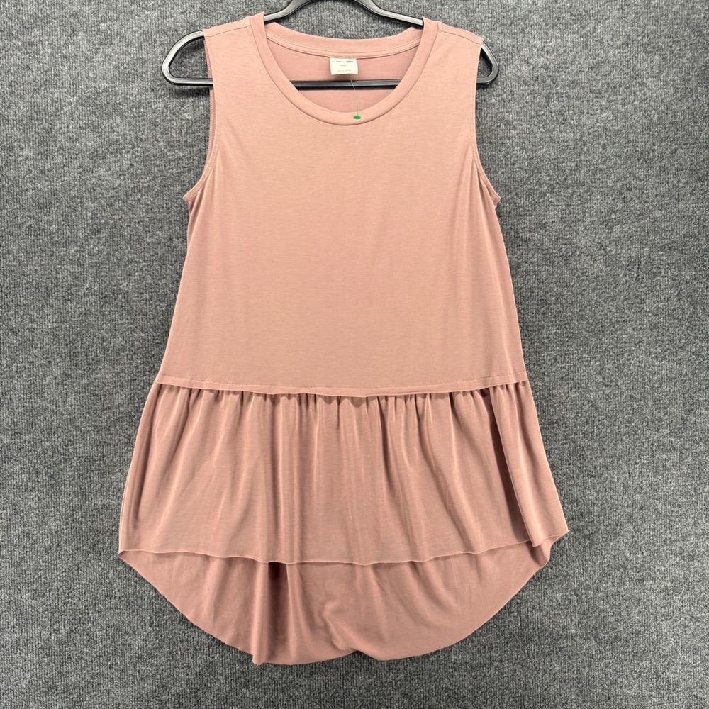 Mote Tunic Top Womens L Plum Tunic Sleeveless Ruffle Fairy Lagenlook Boho Casual
